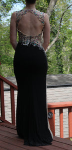 03 Black with Gemstone Floor Length