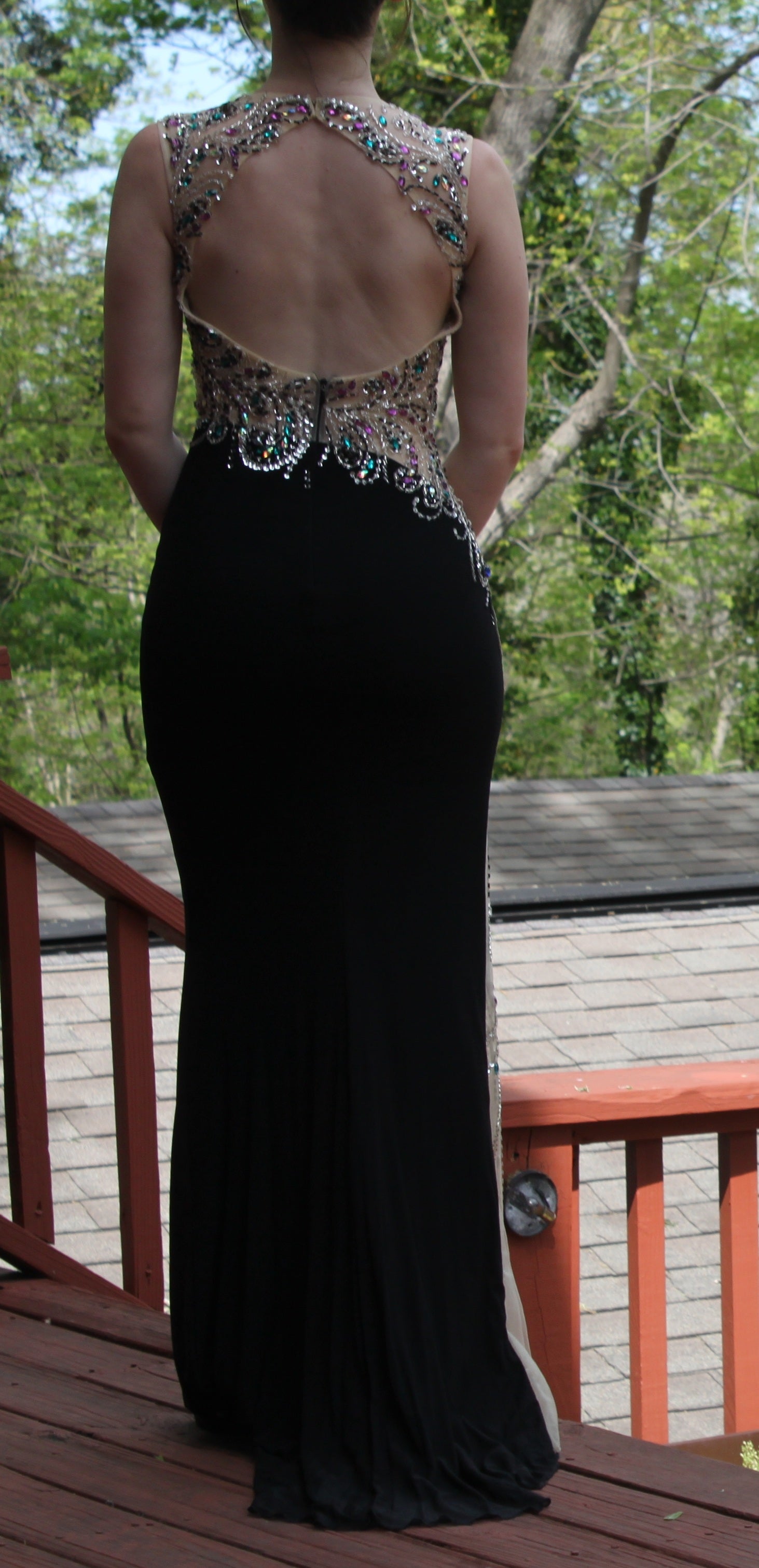 03 Black with Gemstone Floor Length