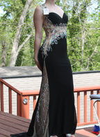 03 Black with Gemstone Floor Length