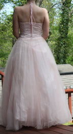 19 Strapless Pink Chiffon with Beads