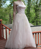 19 Strapless Pink Chiffon with Beads