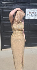 40 Vintage Alyce Designs Gold beaded Dress