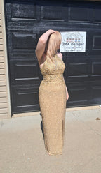 40 Vintage Alyce Designs Gold beaded Dress