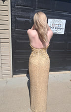40 Vintage Alyce Designs Gold beaded Dress
