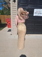 40 Vintage Alyce Designs Gold beaded Dress