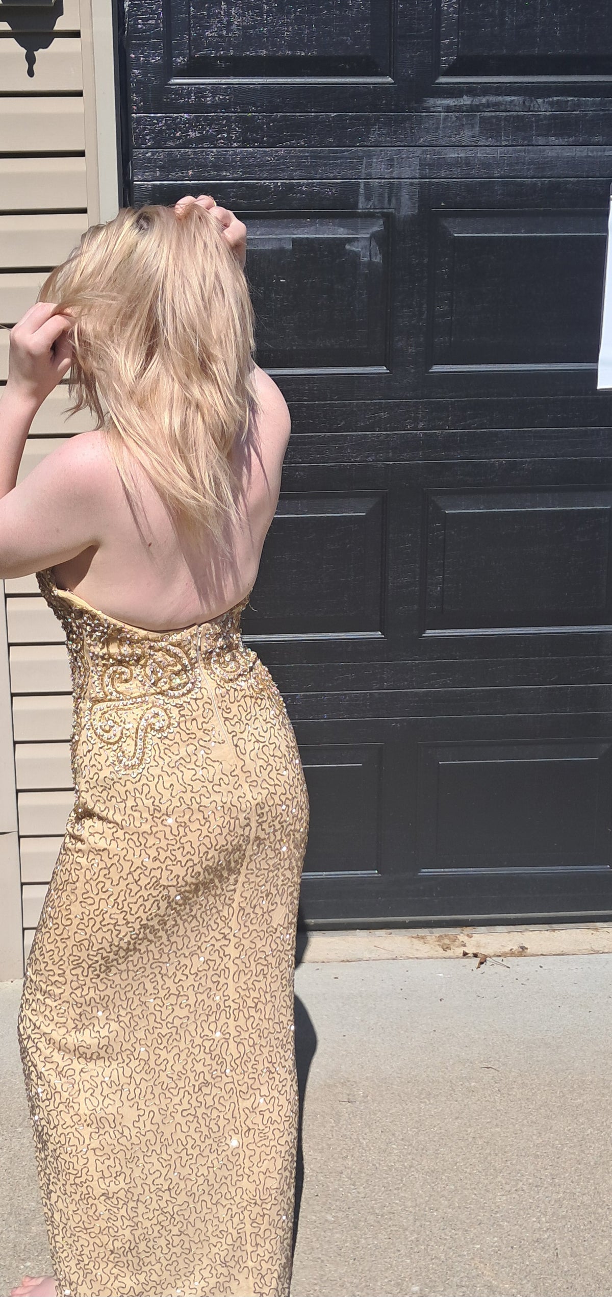 40 Vintage Alyce Designs Gold beaded Dress