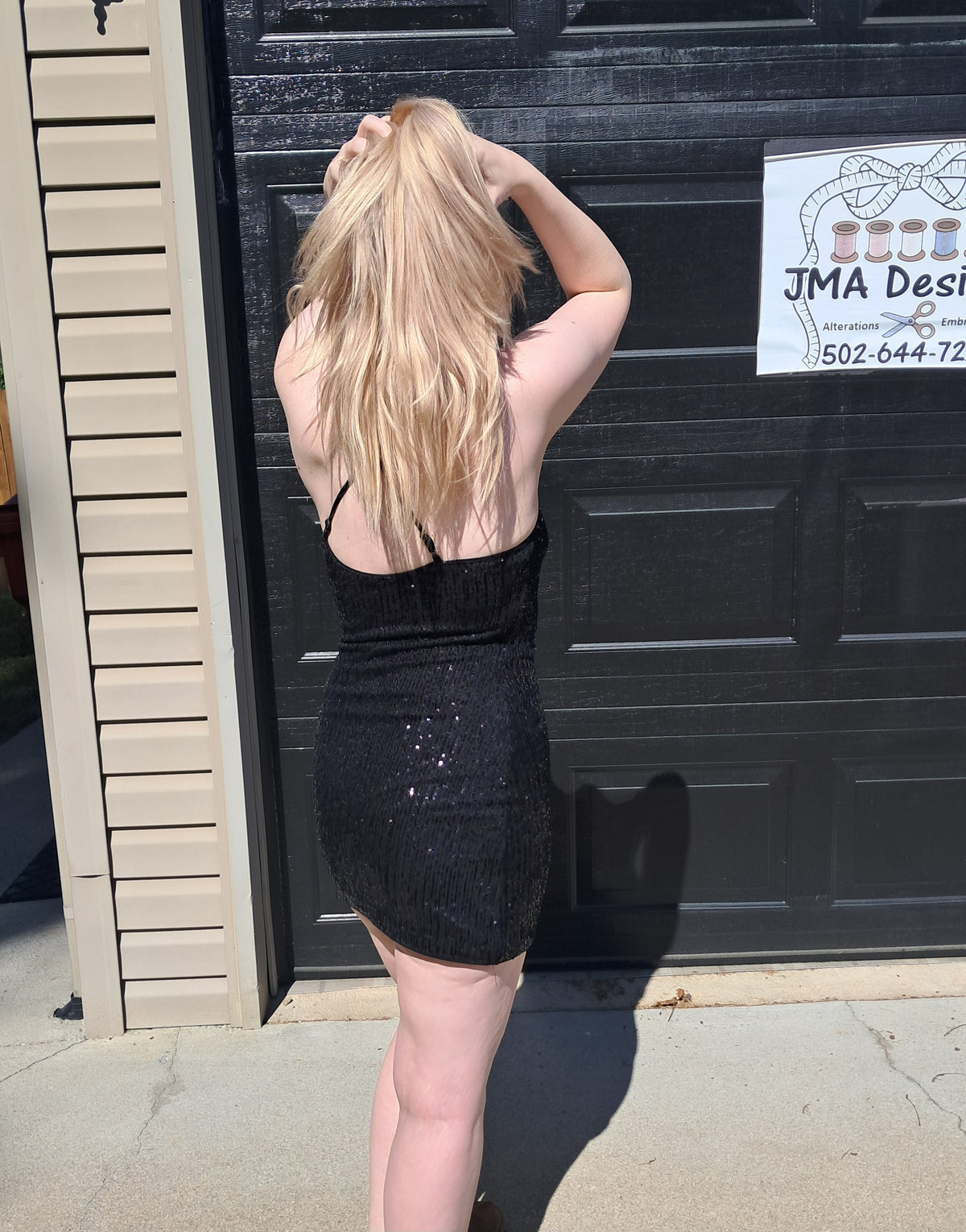 68 Black Sequin Dress