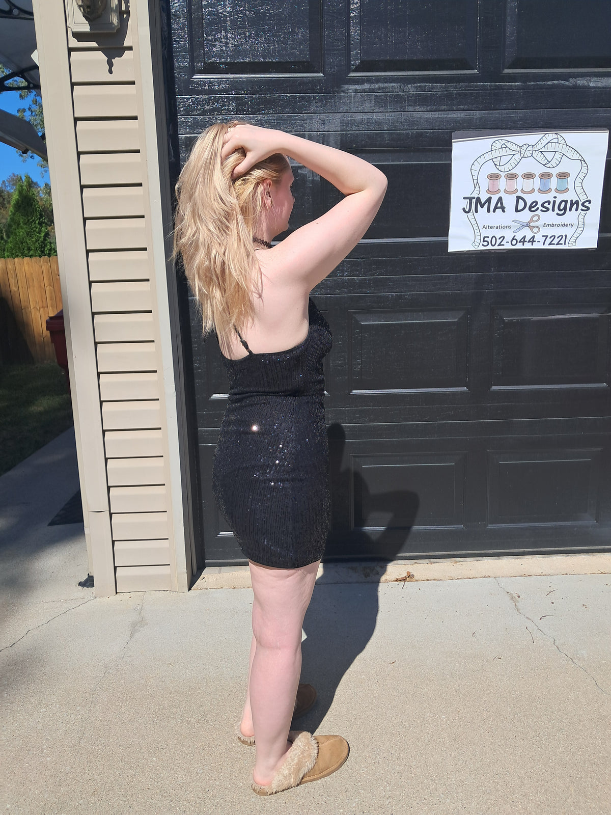 68 Black Sequin Dress