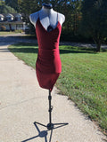 67 Maroon Spaghetti Strap Dress