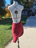 67 Maroon Spaghetti Strap Dress