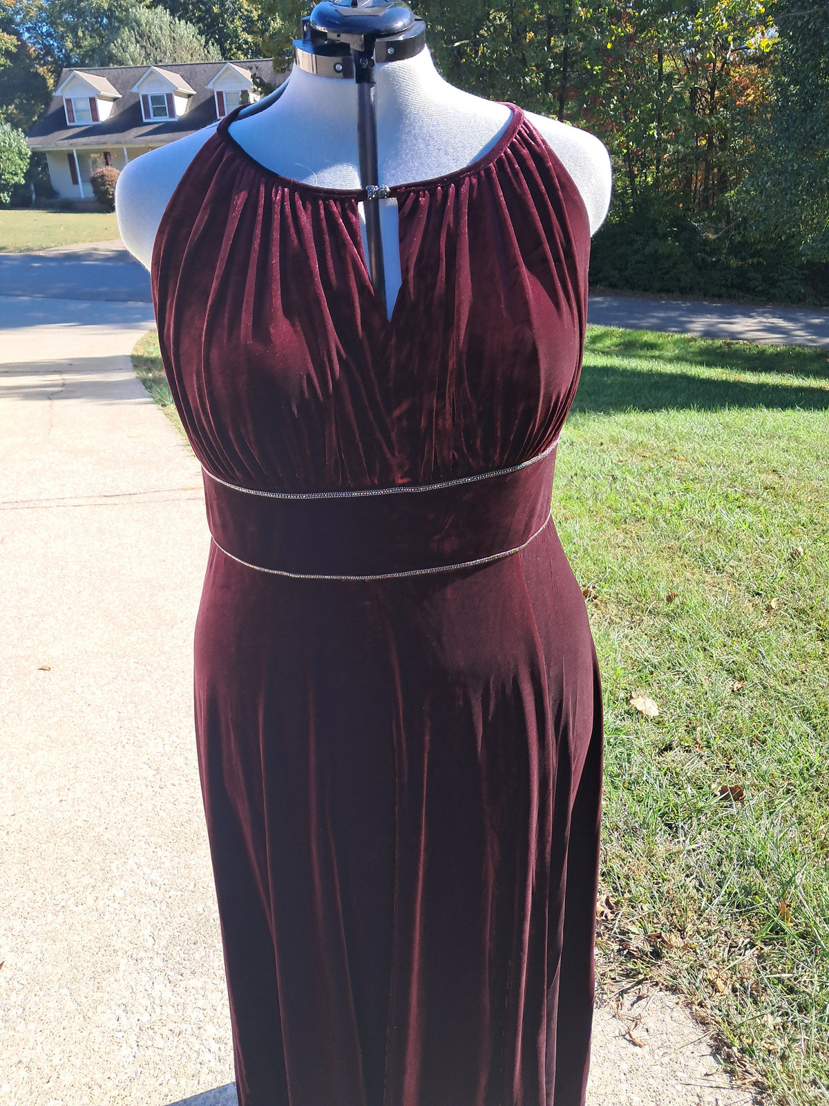123 Velour Dress with modest slit