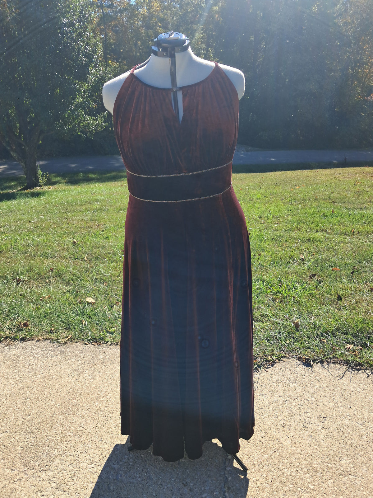 123 Velour Dress with modest slit
