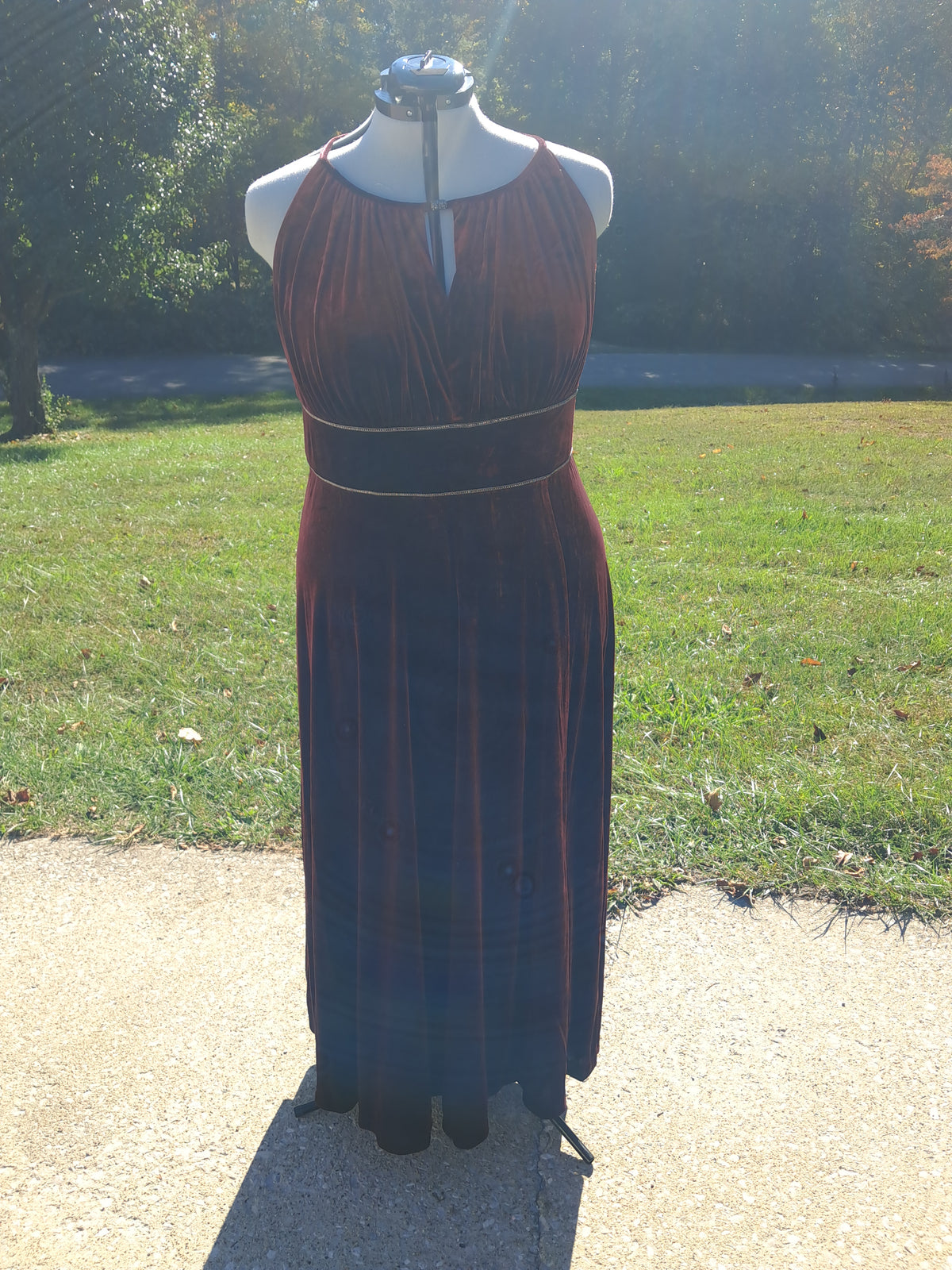 123 Velour Dress with modest slit