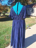 125 Open Back, Blue Sequined Dress