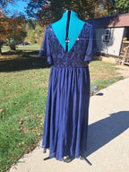 125 Open Back, Blue Sequined Dress