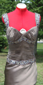 54 Chocolate Silky Beaded Gown