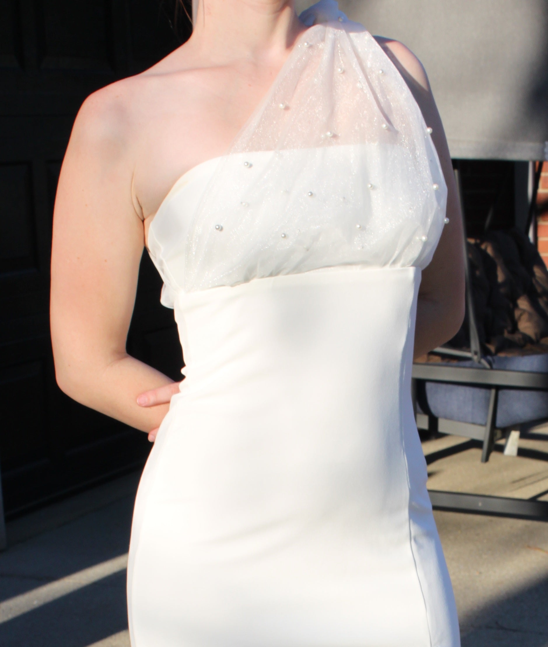 63 White Strapless Dress