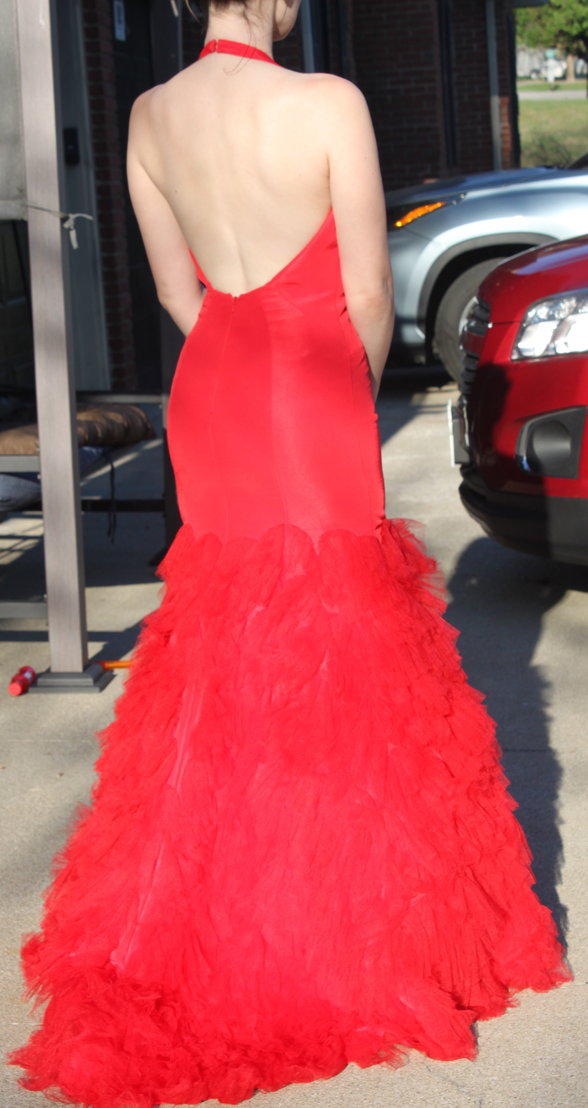 64 Red halter dress