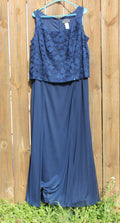 73 navy blue lace top dress