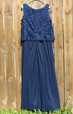 73 navy blue lace top dress