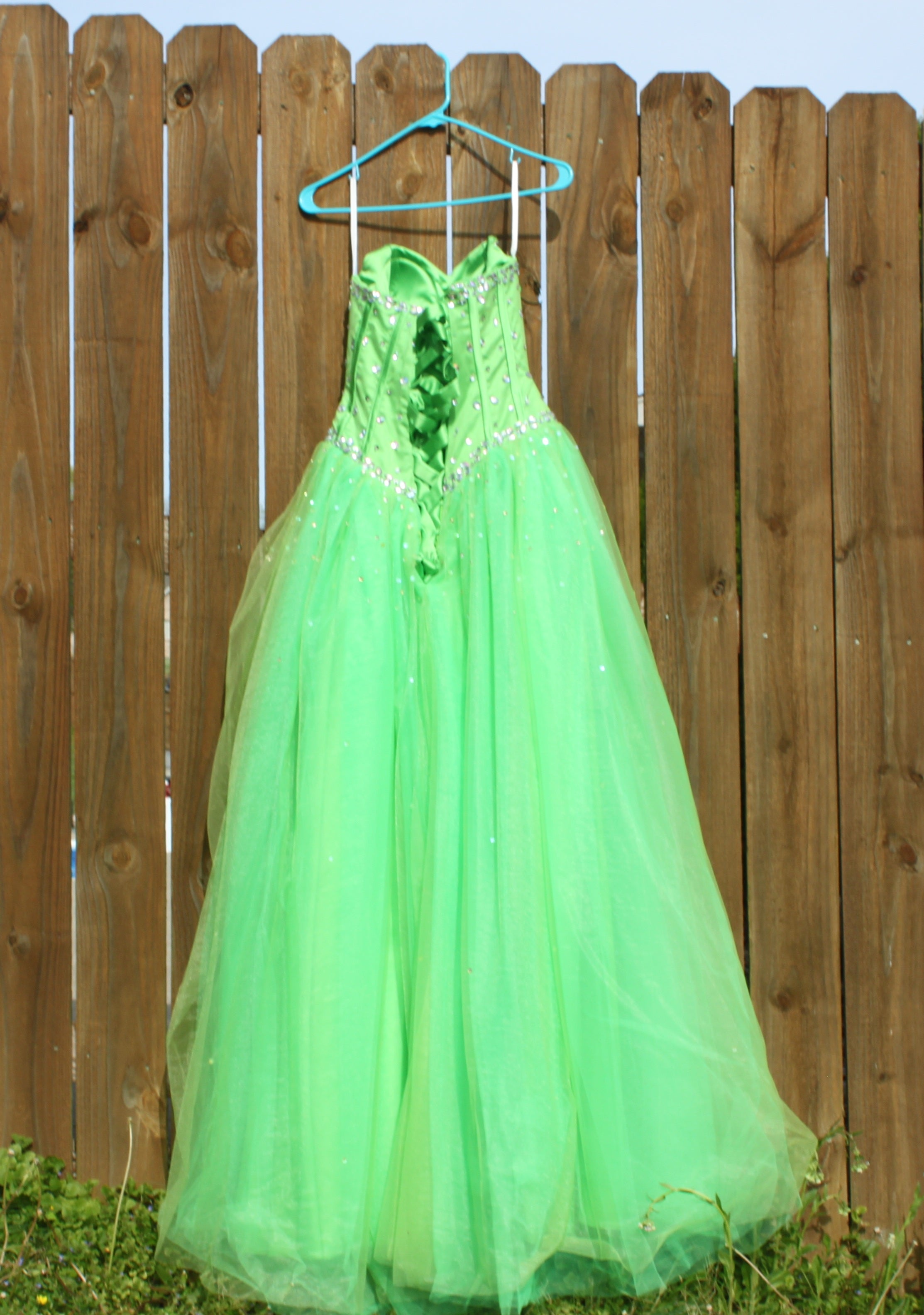 76 lime green ball gown