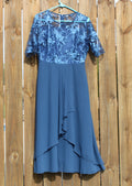 77 dark blue dress with lace top