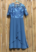 77 dark blue dress with lace top