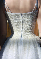 87 Sparkly bodice white dress