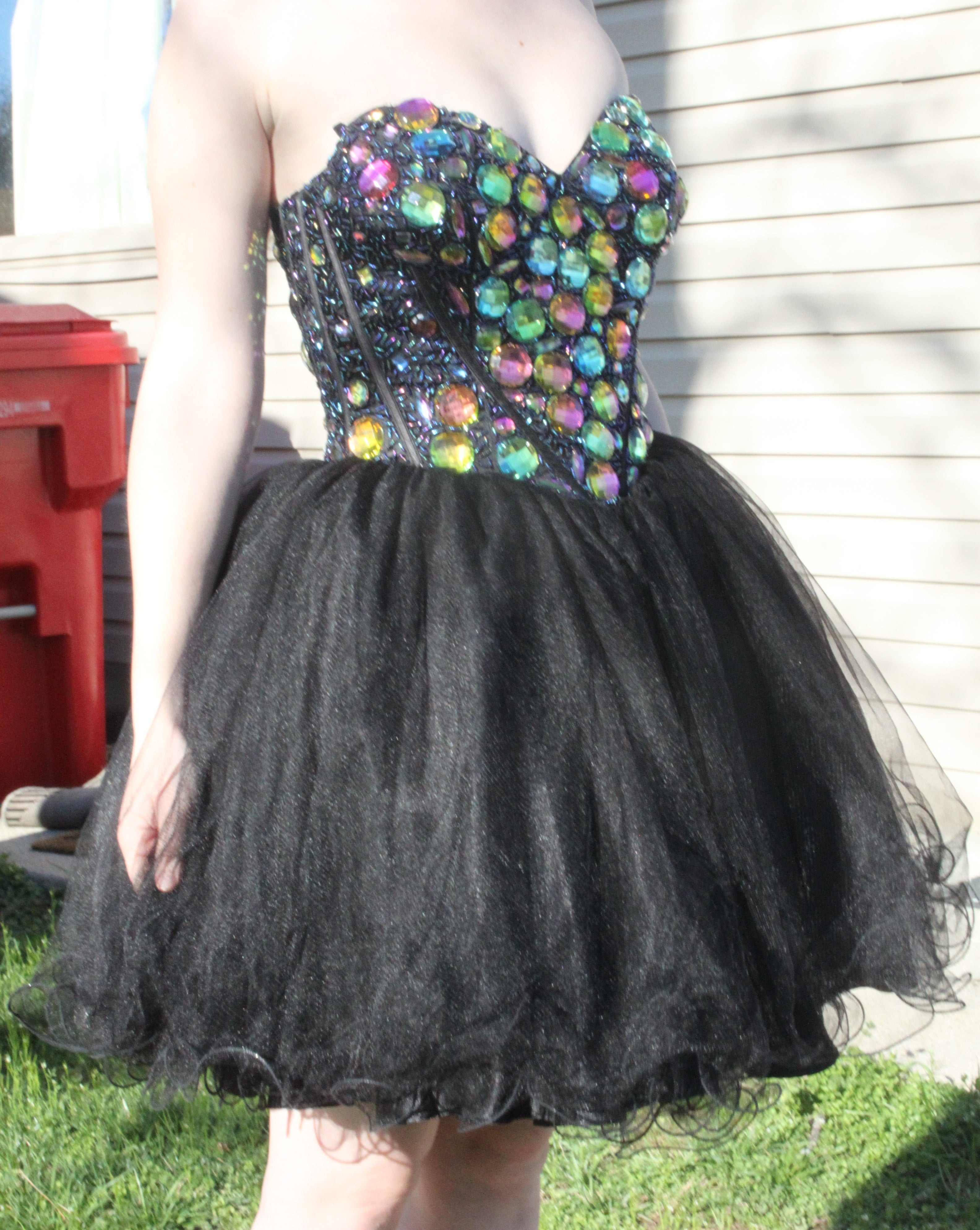 88 Sparkly short black dress