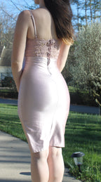 89 Sparkly pink dress with lace back