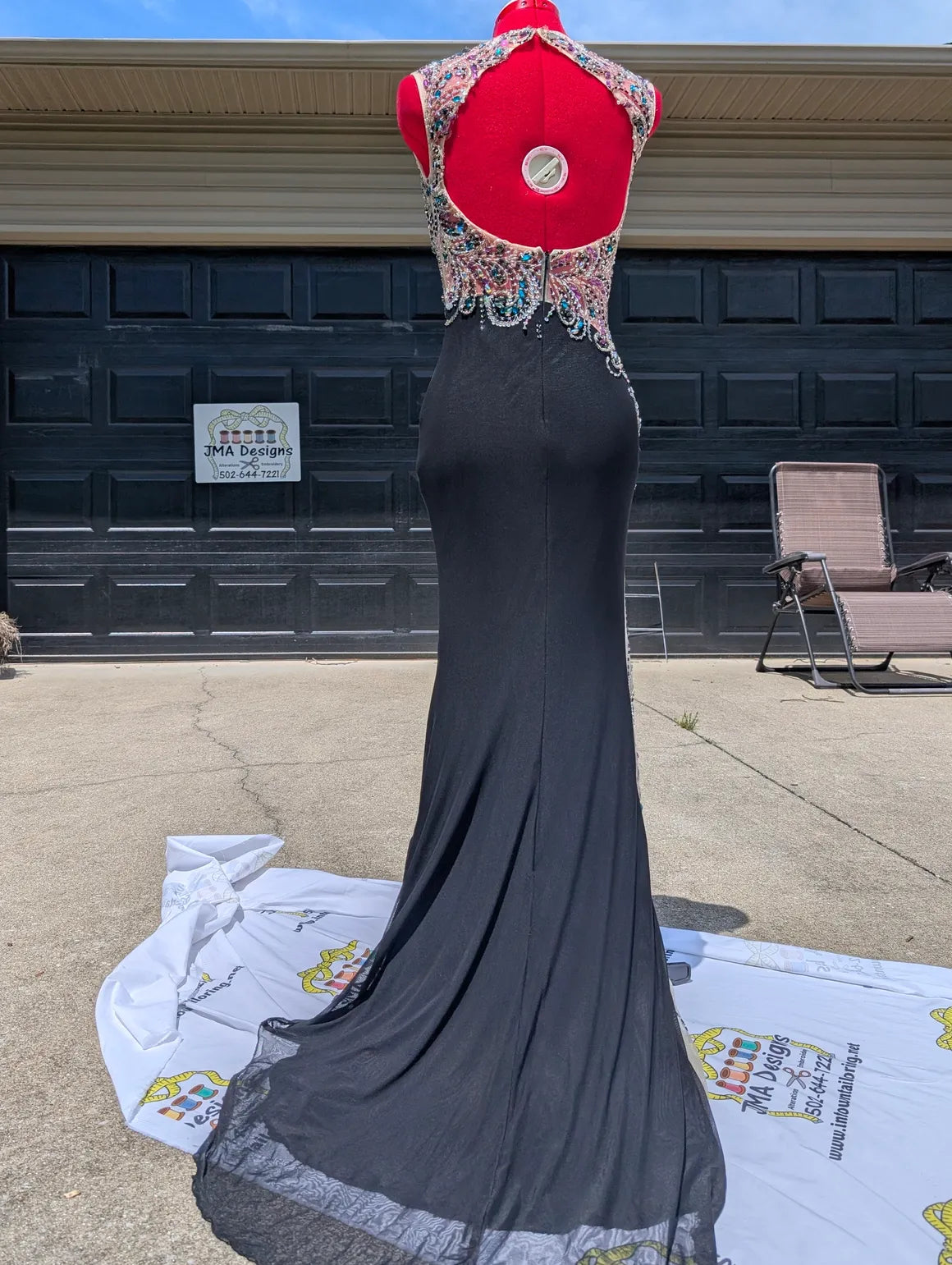 03 Black with Gemstone Floor Length