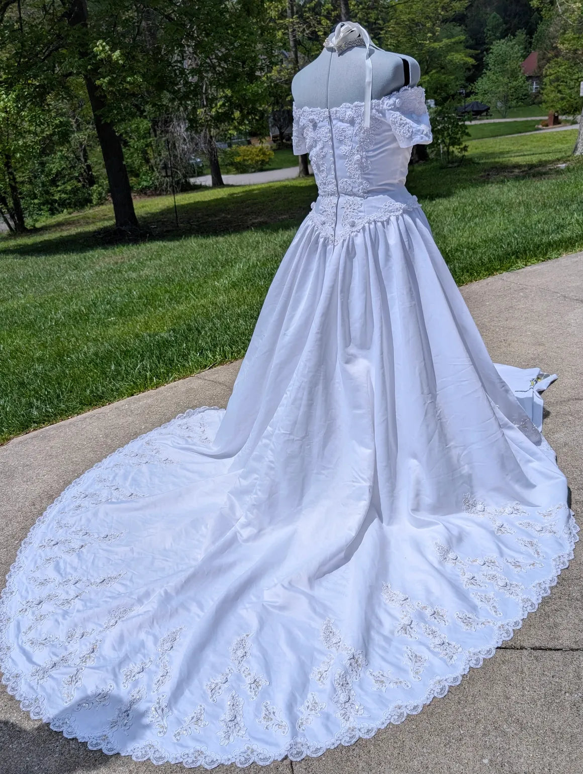 13 White Rosettes on Off the Shoulder