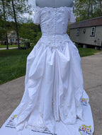 13 White Rosettes on Off the Shoulder