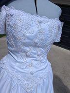 13 White Rosettes on Off the Shoulder
