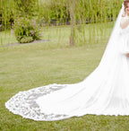 05 Long Veil with Appliques and Pearls