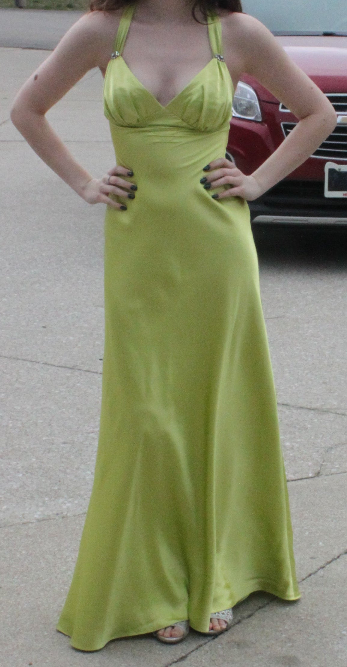 42 Lime Floor Length Empress Gown