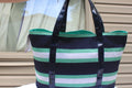 B06 Striped Green/Blue Tote Bag