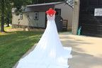 62 Pearled Spaghetti Strap Luxury Wedding Dress