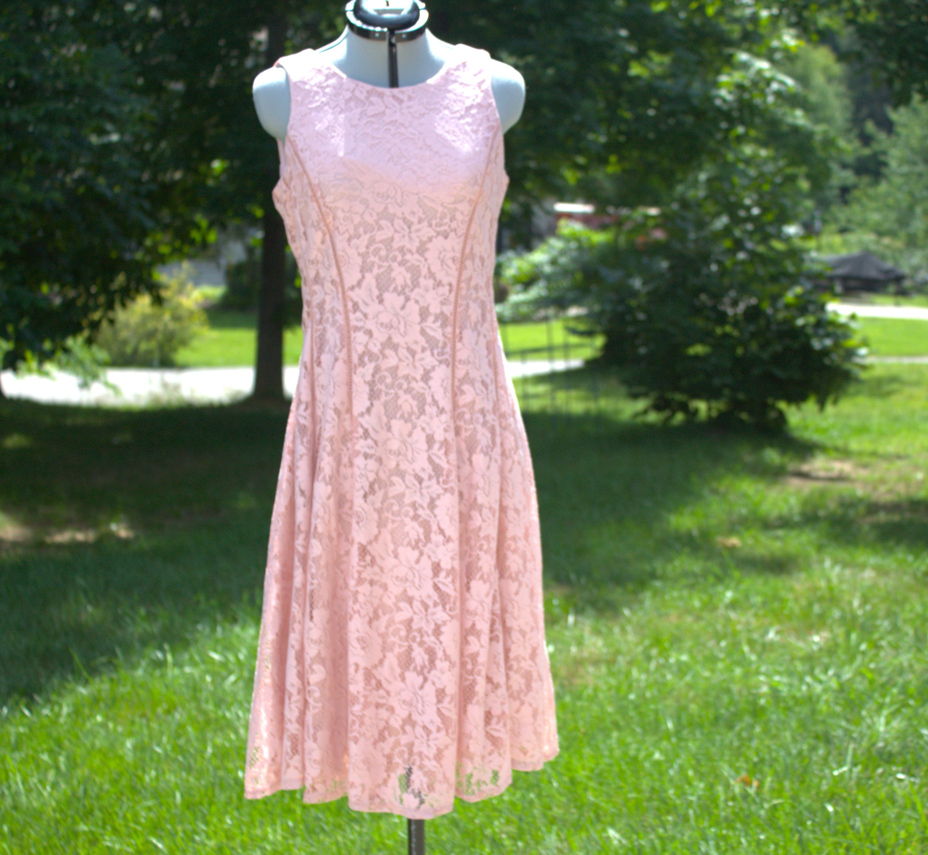 100 Lacey Blush Pink Dress