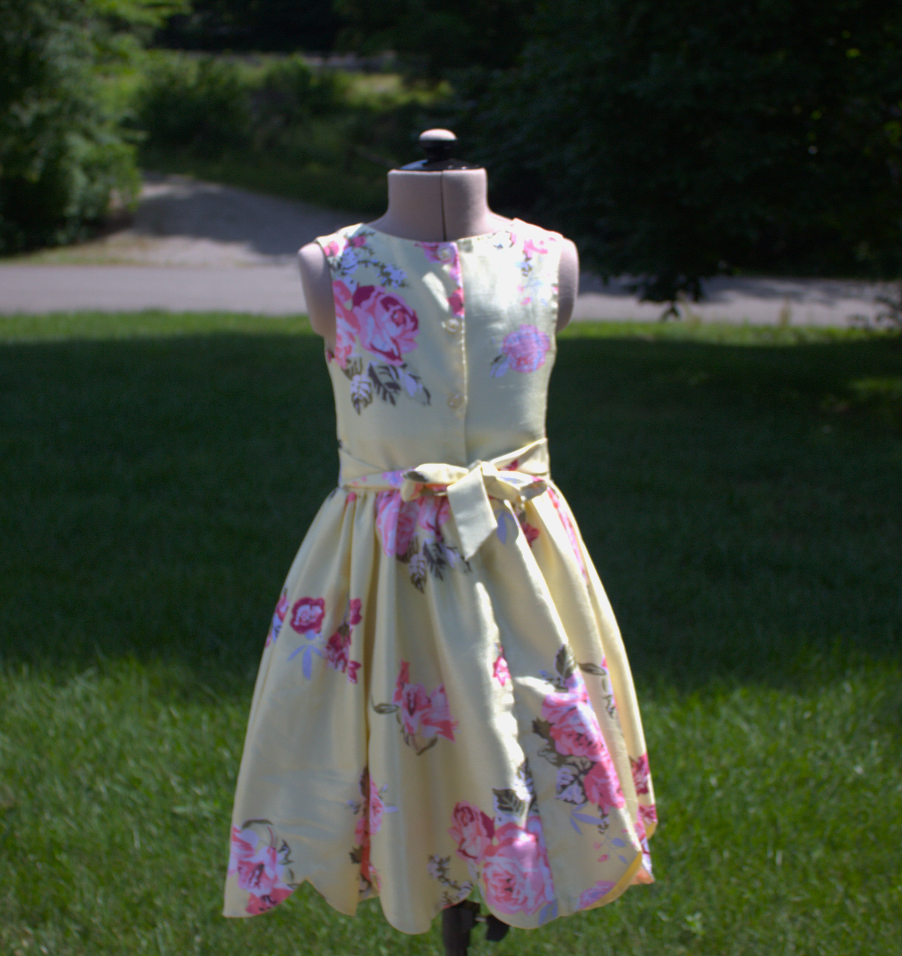 103 Yellow Peony Kids Dress