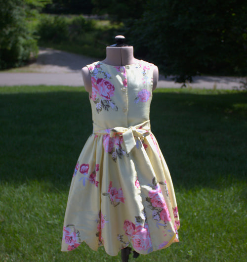 103 Yellow Peony Kids Dress