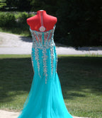 56 Teal Mermaid Shimmer Gown