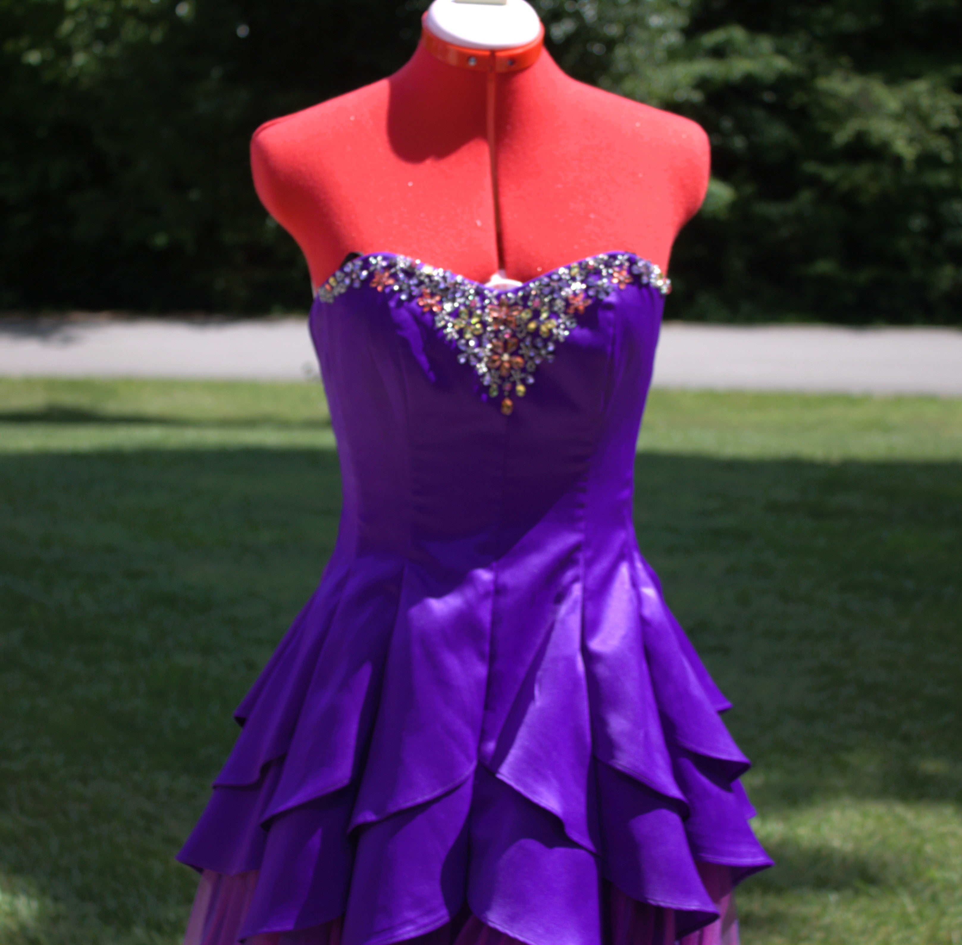 57 Barbie Inspired Indigo Layered Gown