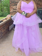 93 Light Pink Ruffled prom dress