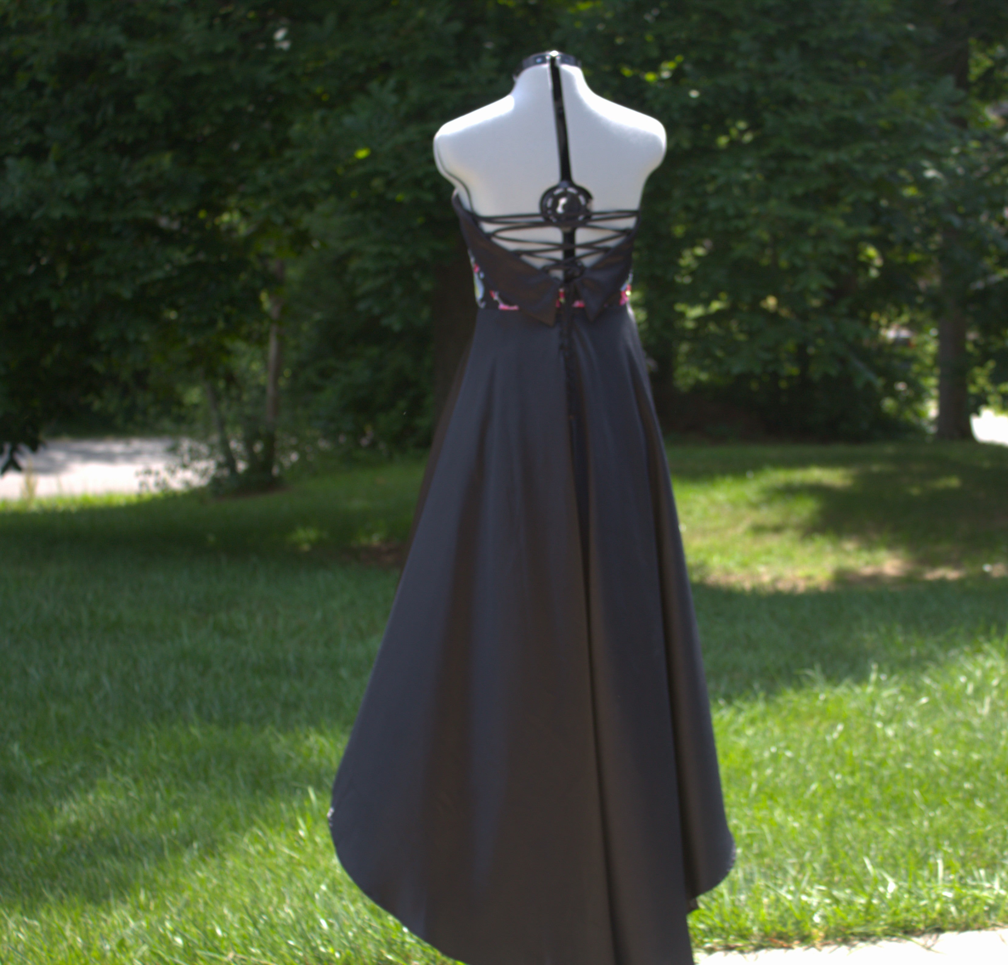 99 Strapless Embroidered Floral High Low Formal Dress
