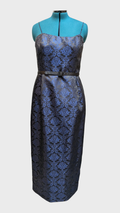 10 Alex Evenings Blue on Black Brocade w/ jacket