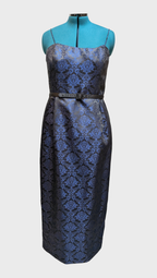 10 Alex Evenings Blue on Black Brocade w/ jacket
