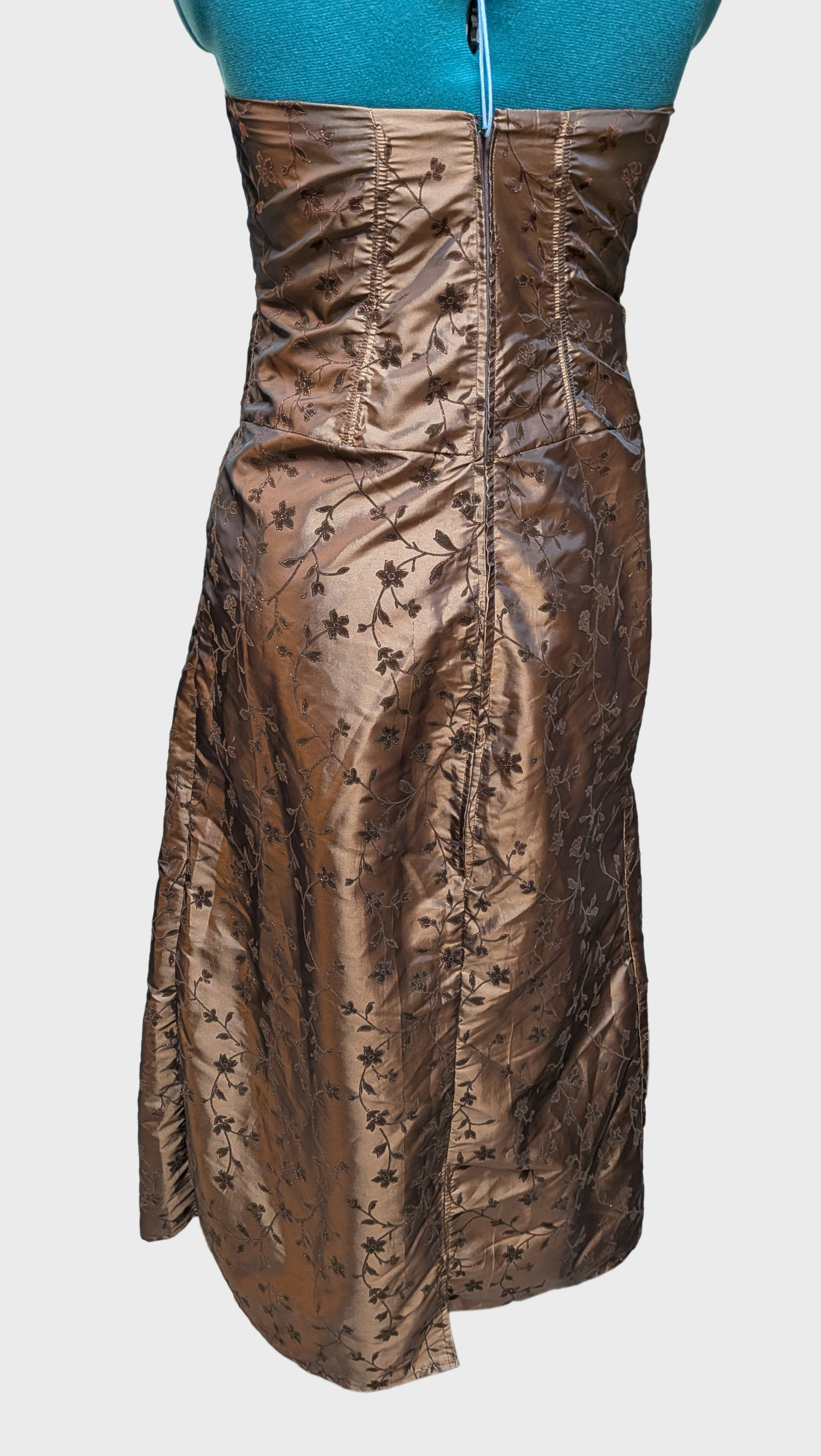08 Strapless Brown Brocade