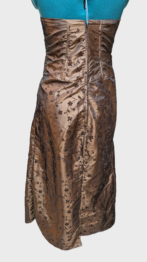 08 Strapless Brown Brocade