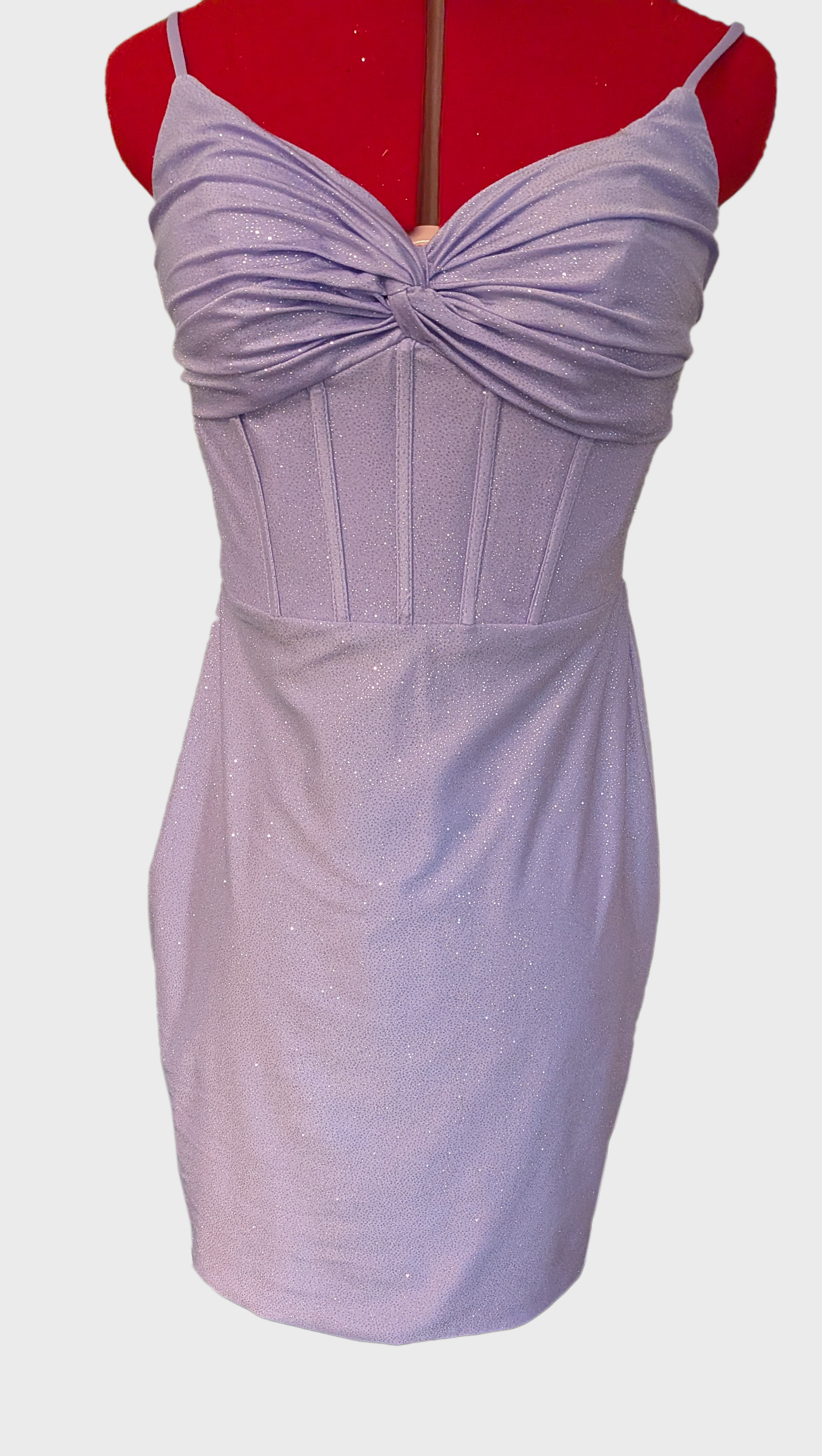 Short Lilac Glitter Party Dress
